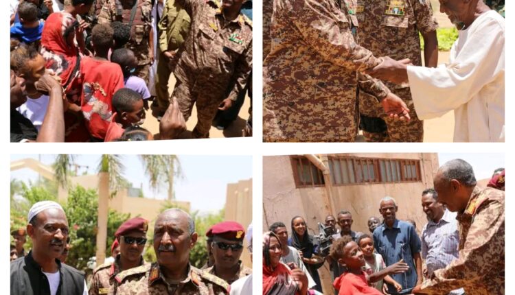 البرهان يتفقد مراكز الإيواء بشندي