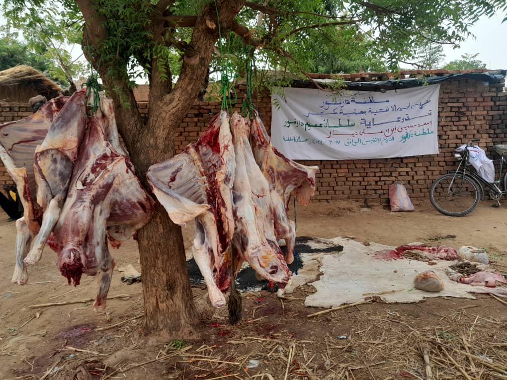 سلطنة دارفور توزع أضاحي العيد بمجكر بوسط دارفور 